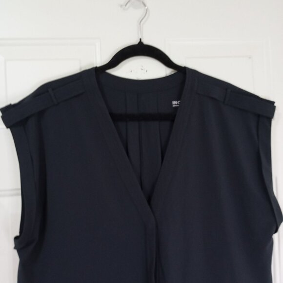 INC International Romper Black Sleeveless Drawstring Waist Button Front Women XL - Picture 6 of 13